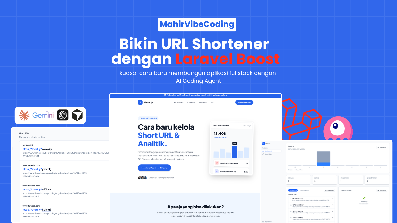 Kelas Mahir Vibe Coding - Bikin URL Shortener dengan Laravel Boost di BuildWithAngga
